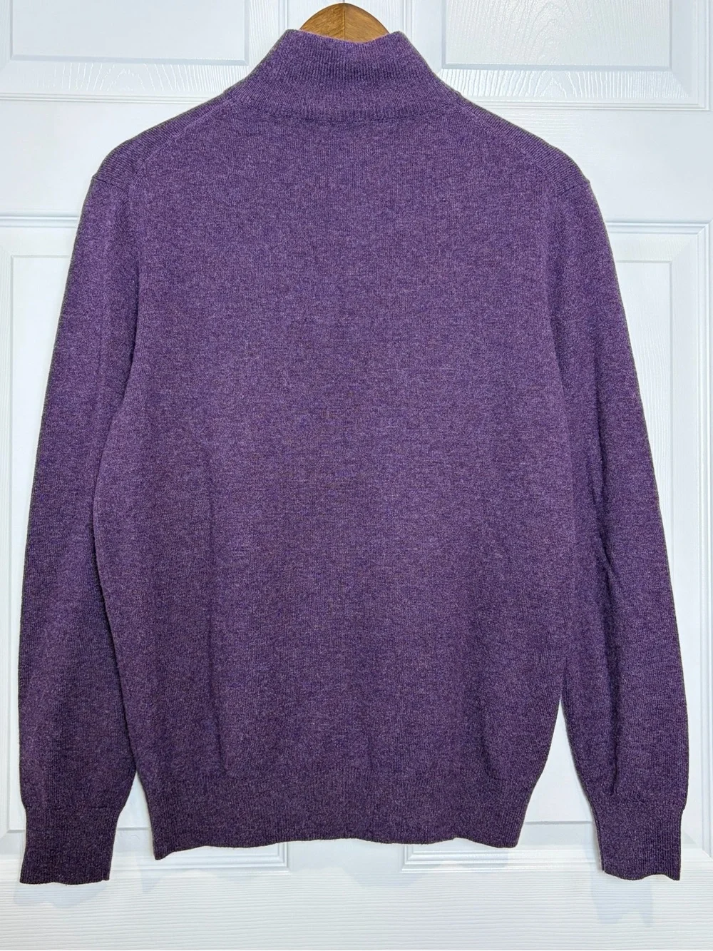 Neiman Marcus Nano Cashmere 100% Cashmere Quarter Zip Sweater Purple | Size M